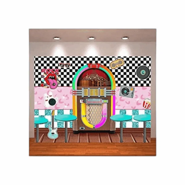 XLL Rock Roll Party Back to 50s Sock Hop Fondo de_1