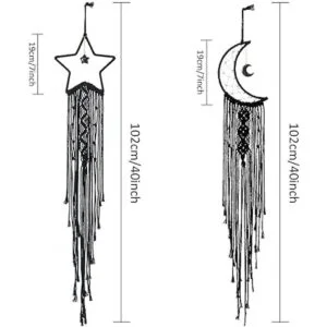 Decoración de atrapasueños con estrella de luna 2 piezas