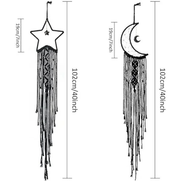 Decoración de atrapasueños con estrella de luna 2 piezas