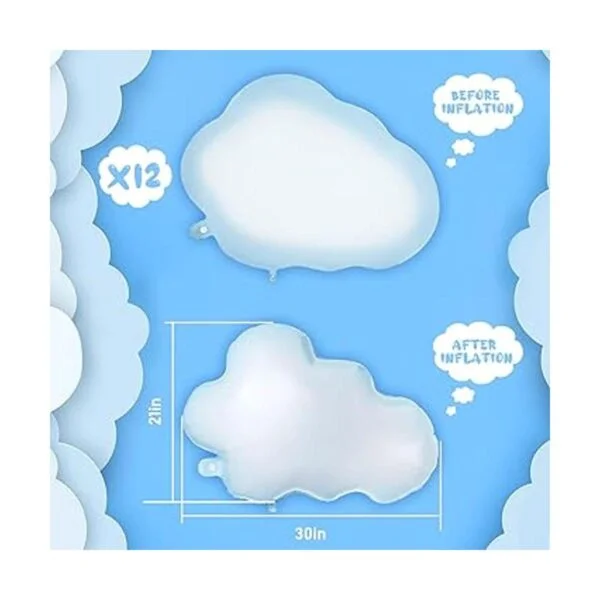 6 globos de papel de aluminio de nube blanca para_2