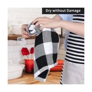 Mordimy Toallas de cocina a cuadros 100 de tejido gofre_4