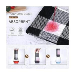 Mordimy Toallas de cocina a cuadros 100 de tejido gofre_3