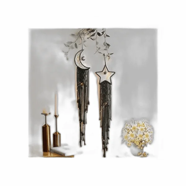 Decoración de atrapasueños con estrella de luna 2 piezas