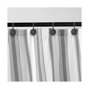 Ganchos negros para cortina de ducha anillos decorativos_3