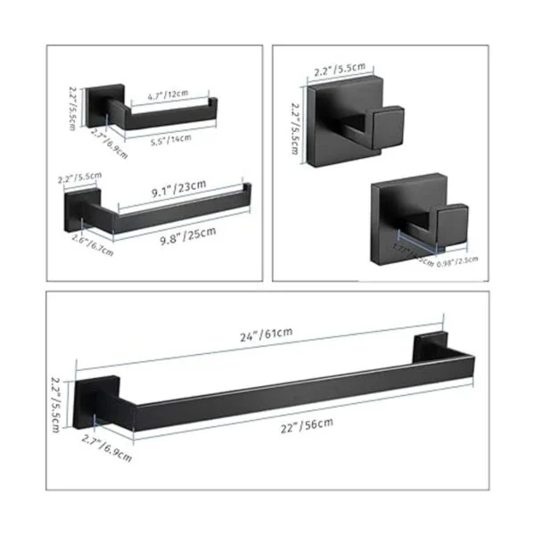 Juego de accesorios de baño de 5 piezas incluye toallero_5