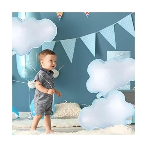 6 globos de papel de aluminio de nube blanca para_6
