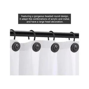 Ganchos negros para cortina de ducha anillos decorativos_2