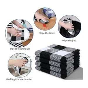 Mordimy Toallas de cocina a cuadros 100 de tejido gofre_6