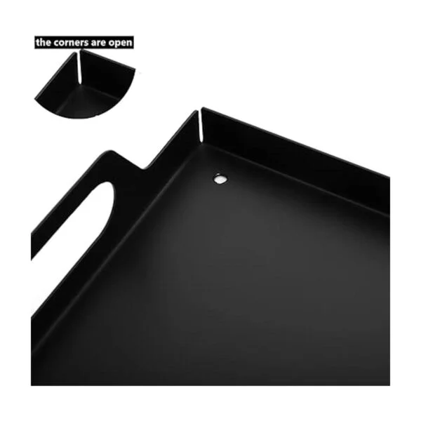 Peohud Paquete de 2 bandejas de metal negro para servir_3