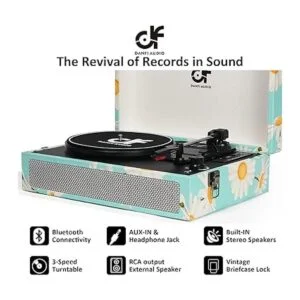 Reproductor de discos de vinilo Bluetooth con altavoces_5