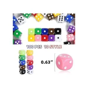 PROLOSO Juego de dados de juego D6 de 0.630 in y 6 caras_2