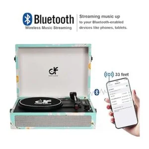 Reproductor de discos de vinilo Bluetooth con altavoces_3