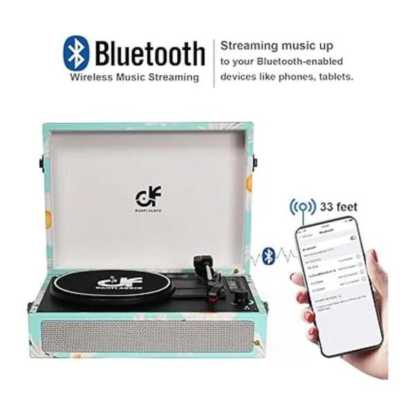 Reproductor de discos de vinilo Bluetooth con altavoces_3
