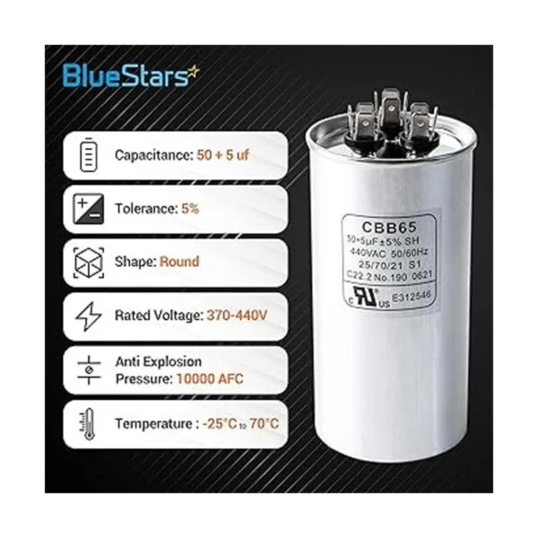 BlueStars 505 MFD uf 370 o 440 voltios VAC doble_2