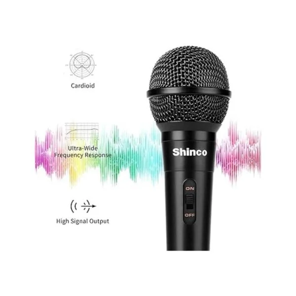 Shinco Micrófono de mano con cable micrófono vocal_2