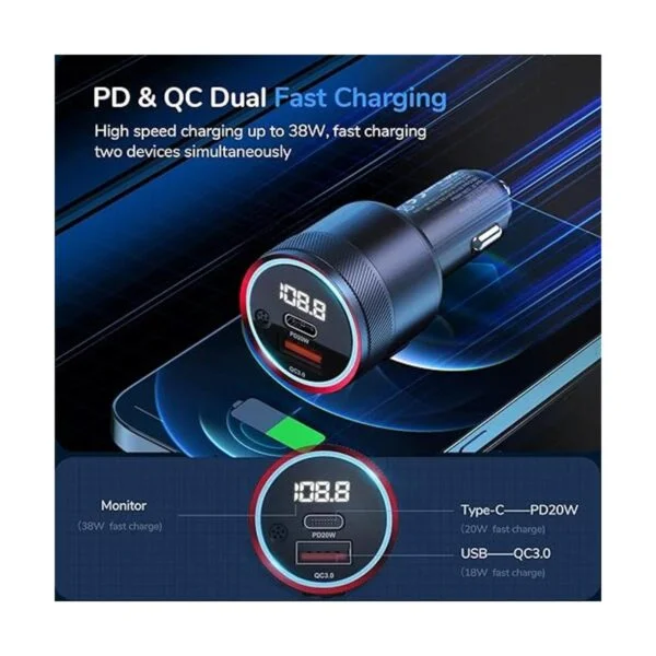 Syncwire Transmisor FM Bluetooth 5.1 para automóvil 38 W_4