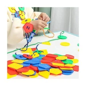 70 piezas Montessori cordón de juguete de roscar Cuentas_4
