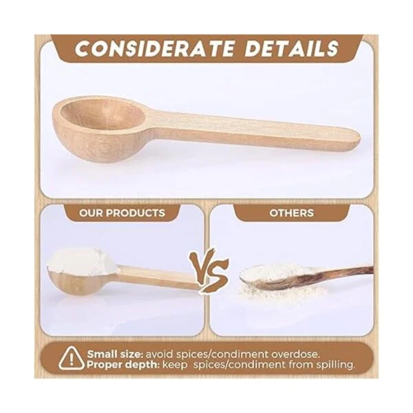 Cucharas pequeñas de madera para condimentos de especias y