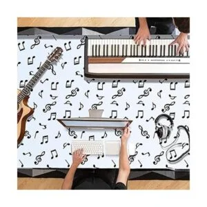 Mantel de plástico desechable de notas musicales de 108 x_3