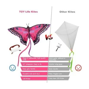 TOY Life Butterfly Kite for Kids Easy to Fly Large Kids_4