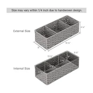StorageWorks Cestas de mimbre de 3 secciones para