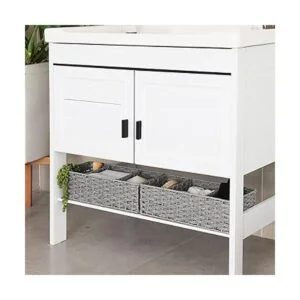 StorageWorks Cestas de mimbre de 3 secciones para