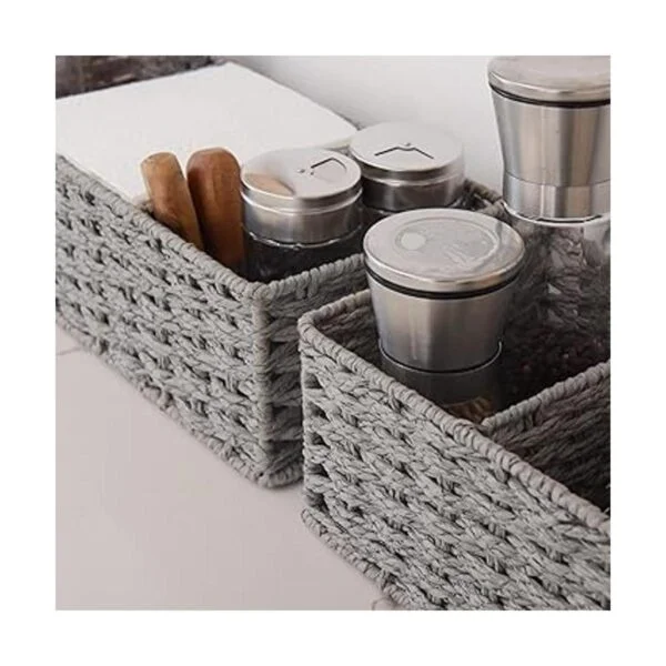 StorageWorks Cestas de mimbre de 3 secciones para
