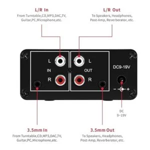 ATNEDCVH Mini preamplificador de audio estéreo pequeño_5
