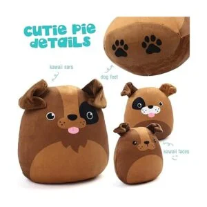 BenBen Juego de 3 cojines de peluche con diseño de perro_2