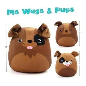 BenBen Juego de 3 cojines de peluche con diseño de perro_4