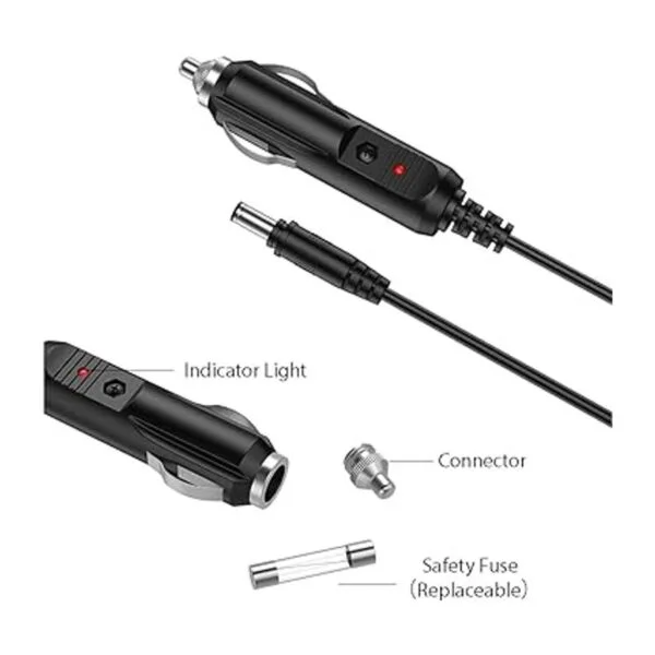 LIANSUM Cargador de coche DC de 12 V 2 A cable de_5