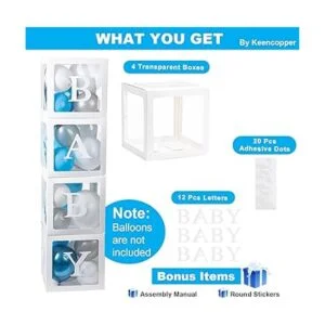 Keencopper Cajas de bebé con letras para baby shower_2