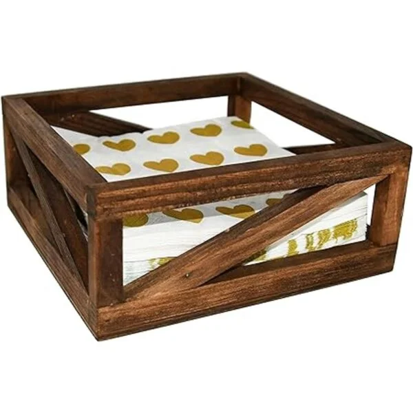OwlGift Servilletero de madera maciza para mesa de cocina_2