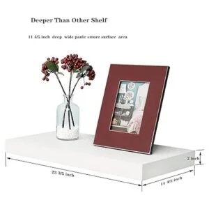 Juego de 2 estantes flotantes blancos de 23.6 pulgadas de_3