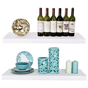 Juego de 2 estantes flotantes blancos de 23.6 pulgadas de_1