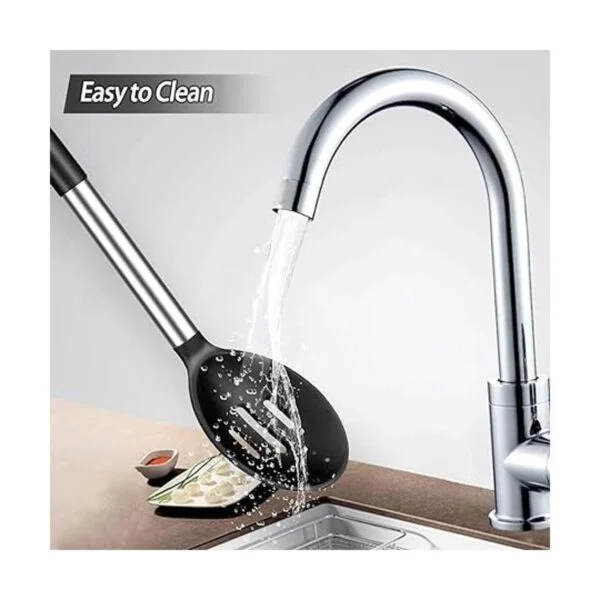 Juego de 2 cucharas de cocina de silicona grandes