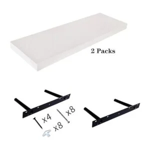 Juego de 2 estantes flotantes blancos de 23.6 pulgadas de_4