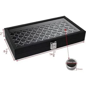 Mooca Caja de exhibición de joyería de cristal negro 50