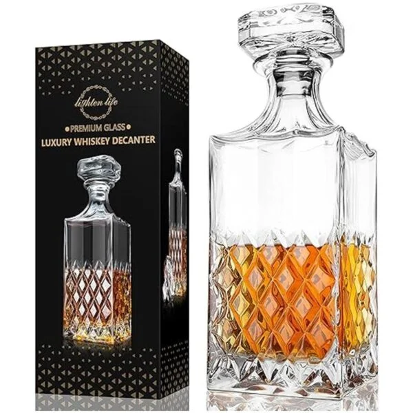 Lighten Life Decantador de whisky decantador de cristal