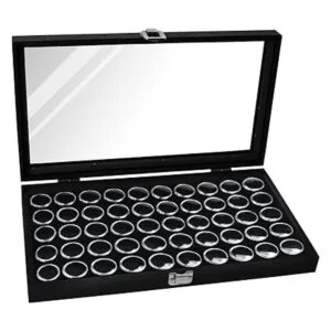 Mooca Caja de exhibición de joyería de cristal negro 50