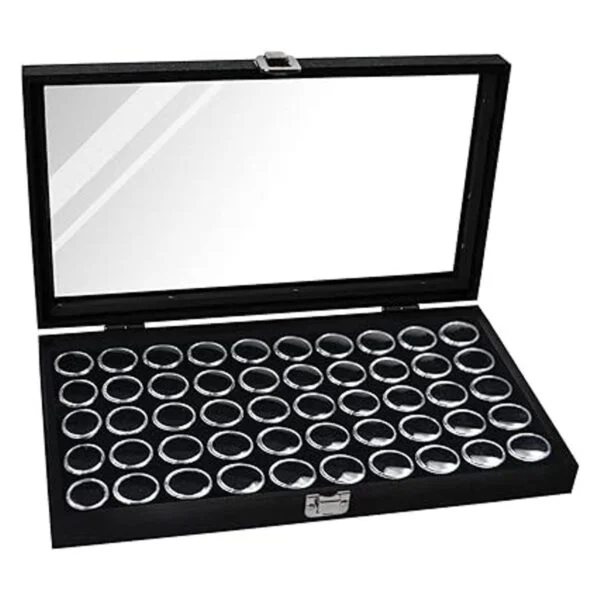 Mooca Caja de exhibición de joyería de cristal negro 50