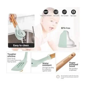 QMVESS Juego de utensilios de cocina de silicona_2