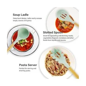 QMVESS Juego de utensilios de cocina de silicona_4