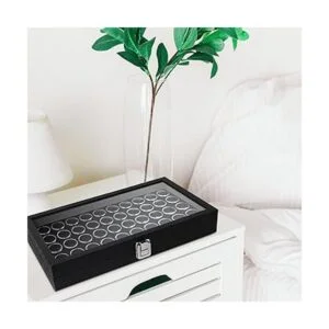 Mooca Caja de exhibición de joyería de cristal negro 50