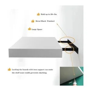 Juego de 2 estantes flotantes blancos de 23.6 pulgadas de_6