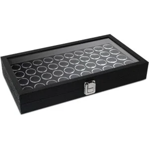Mooca Caja de exhibición de joyería de cristal negro 50