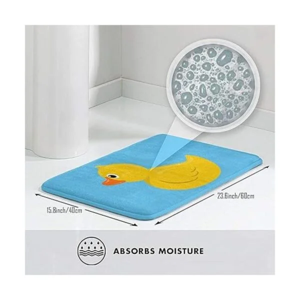 Alfombra de baño de goma azul pato de color amarillo