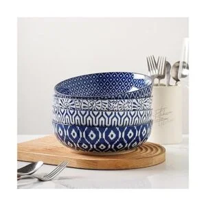 Selamica Juego de 4 cuencos grandes de cerámica de 30