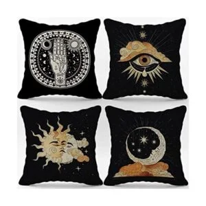 Tarot The Star Moon Art Funda de almohada de lino 18 x_1