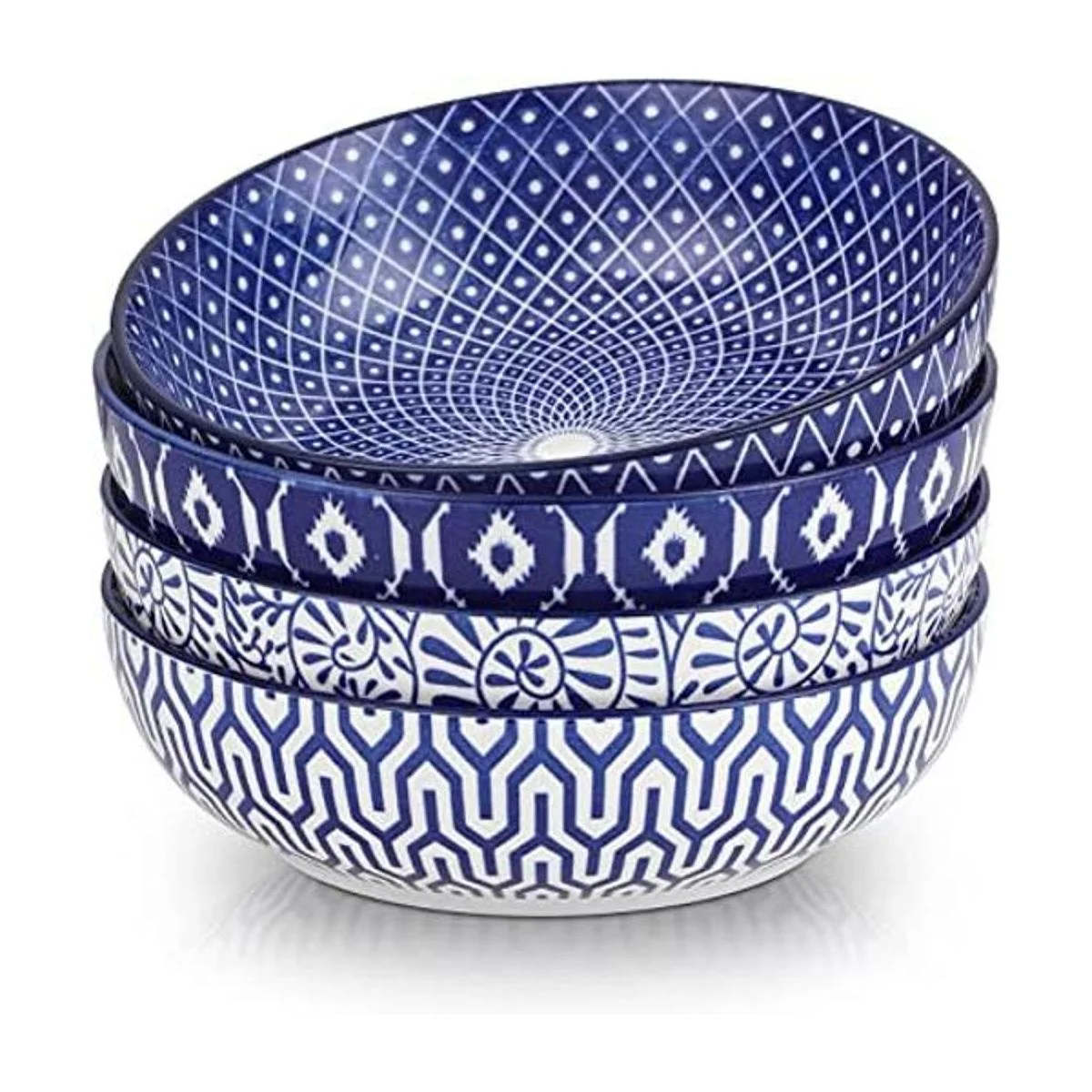 Selamica Juego de 4 cuencos grandes de cerámica de 30
